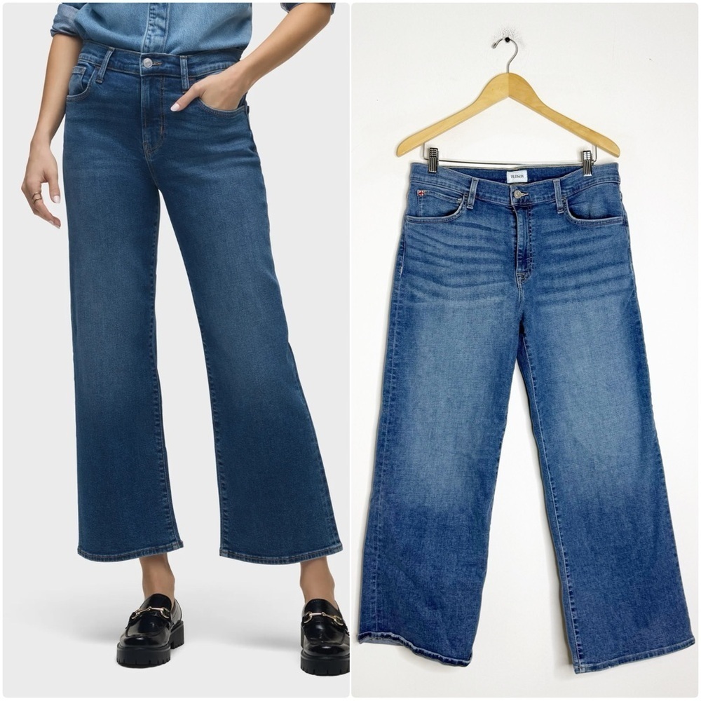 Hudson Rosalie High Rise Wide Leg Ankle Jeans Size 31